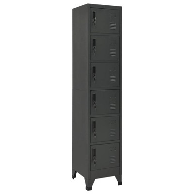 VidaXL Locker Cabinet Anthracite 15 in.x15.7 in.x70.9 in. Steel
