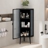 OUTSUPPLY Bathroom Storage Cabinets, Floor Coner Cabinet with Glass Doors and Shelves for Bathroom, Living Room, Bedroom - 3 of 4