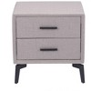 Side Table Gray 19.7"H – MDF & Plywood Frame With Two-Drawer Fabric Top On Powder-Coated Steel By Zuo Modern - 4 of 4