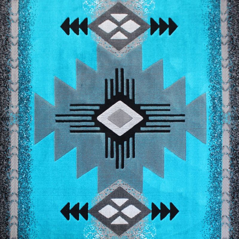 Emma and Oliver Olefin Accent Rug with Complementary Southwestern Pattern and Jute Backing, 5 of 6
