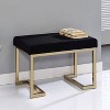 Simple Relax Upholstered Ottoman with Metal Base in Black and Champagne - 2 of 4