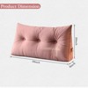 Bekrvio Velvet Wedge Headboard Pillow, Bed Rest Reading Backrest Cushion with Removable Cover & Side Pockets for Daybed & Couch - 2 of 4
