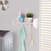 Danya B Utility Shelf with Four Large Stainless Steel Hooks White: Towel Rack, Entryway Organizer, No Assembly Required - 2 of 3