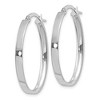 Black Bow Jewelry 3mm x 29mm White Rhodium Plated 14k Yellow Gold Oval Hoop Earrings - 2 of 4