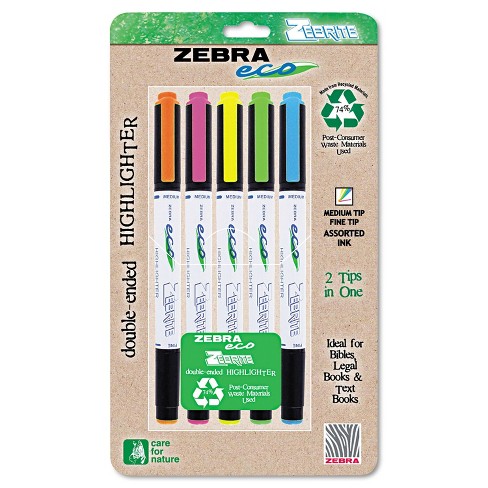 Zebra Pen Eco Zebrite Double Ended Highlighter 75005 Zeb75005 for sale online 