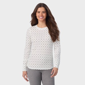 Warm Essentials by Cuddl Duds Women's Waffle Long Sleeve Crewneck Top - 1 of 4