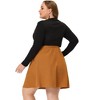 Agnes Orinda Women's Plus Size Corduroy Button Mid-Rise A-Line Mini Skirts - 4 of 4