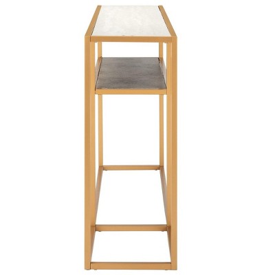Octavia Transitional 54'' Black & Gold Metal Console Table with Storage