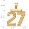Black Bow Jewelry 14k Yellow Gold, Varsity Collection, Large D/C Pendant Number 27 - 2 of 3