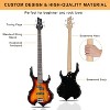 GLARRY Electric Bass Guitar 4 Strings Buring Fire Style Single Coil - Split Single Coil Pickups with 20W Amp, Bag - 2 of 4