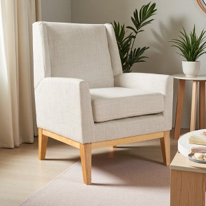 Fabric Mid-Century Modern Accent Chair with Padded Cushion - 1 of 4