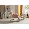 Tufted Teddy Fabric Rocking Chair with Adjustable Footrest and Pocket,Modern Wide Accent Glider for Living Room or Bedroom-Baofuwish - 4 of 4
