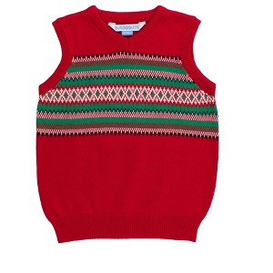 RuggedButts Boys Holiday V-Neck Sweater Vest - 1 of 2