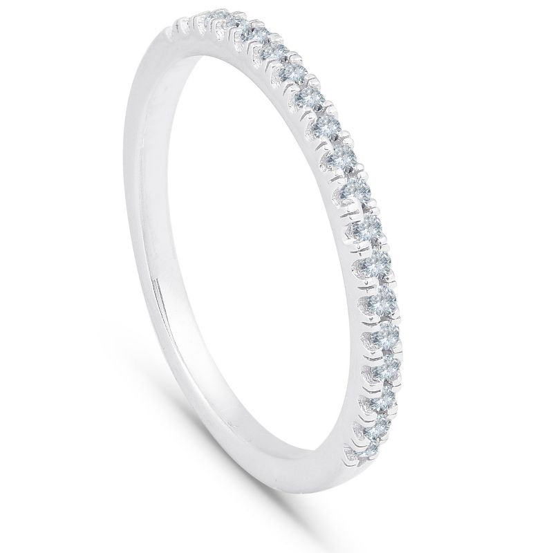 Pompeii3 1/4 cttw Diamond Stackable Womens Wedding Ring 10k White Gold, 2 of 6