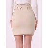 INSPIRE CHIC Women's Faux Suede High Waist Belted A-Line Mini Skirts - 3 of 4