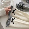 Anna-Kaci Women's 6pcs Knee - High Socks with Bow and Patterned Cuff - 3 of 4
