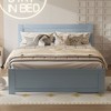 NicBex Twin/Full Bed Frame with Headboard,Platform Bed Frame with Drawer and 2 Shelves,No Box Spring Needed,Easy Assembly,Gray/White - 2 of 4