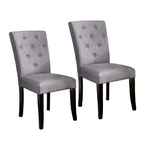 Nyomi Fabric Dining Chair - Gray (Set of 2) - Christopher Knight Home