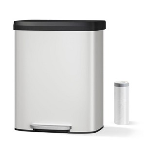 21 Gallon / 80 Liter Stainless Steel Trash Can,For Office, Bathroom, Dining Room - 1 of 4