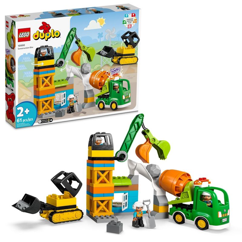 LEGO DUPLO Town Construction Site Set with Toy Crane 10990, 1 of 8