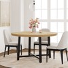 47" Round Industrial Dinner Table for 4 to 6, Circle Wooden Kitchen Table with Sturdy Metal Frame & Rustic Finish for Dining Room, Kitchen - 2 of 4