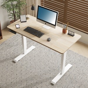 KWPZQEB Electric Standing Desk Height Adjustable Desk, Computer Table, Sit Stand up Desk, Gaming Desk with Power Outlets, Office Desk for Home - 1 of 4