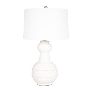 SAGEBROOK HOME 28" Ceramic Bottle Table Lamp White: Linen Shade, UL Listed, No Assembly Required - 1 of 4