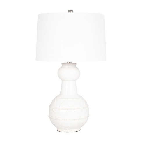 SAGEBROOK HOME 28" Ceramic Bottle Table Lamp White: Linen Shade, UL Listed, No Assembly Required - image 1 of 4