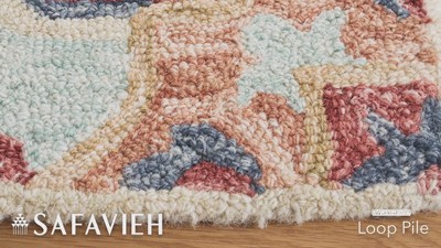 Ivory and Green Floral Hand-Tufted Wool Area Rug, 3' x 5'