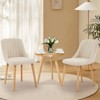 Dining Chairs Set of 2, Modern Fabric Upholstered Kitchen Chairs with Oak Legs, Weight Capacity 300lbs, Ergonomic Curved Backrest - 2 of 4