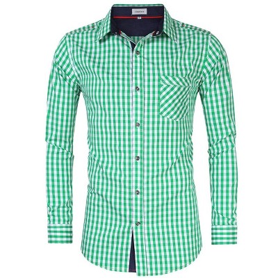 Casual Button Down Long Sleeve Shirts for Men Custome Festival Tops
