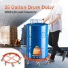 55 Gallon Drum Dolly, Heavy Duty 2000 Lbs Capacity Dolly Cart with 8 Swivel Casters & Cross Braces, Steel Frame - 4 of 4
