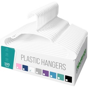Paaaawaters Clothes Hangers Plastic 100 Pack For Adults - Plastic Hangers, The Perfect Coat Hanger - 1 of 4