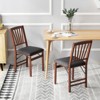Tangkula Folding Dining Chairs Set of 2 Foldable Wood Kitchen Chairs with Padded Seat Solid Wood Frame - 2 of 4