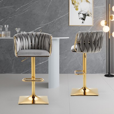 2PC Bar Stool For Sale,Vintage Bar Stools With Back And Footrest,Counter Height Bar Stool,Counter Height Dining Chairs-Cuddlewood