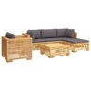 vidaXL Outdoor Lounge Set in Solid Teak Wood with Comfortable Dark Gray Cushions - Adjustable Design for Garden and Patio - 3 of 4