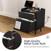 WOWLIVE Wooden Nightstand with 2 Drawers, Modern Bedside Table with Outlets & LED Lights, File Cabinet - 3 of 4