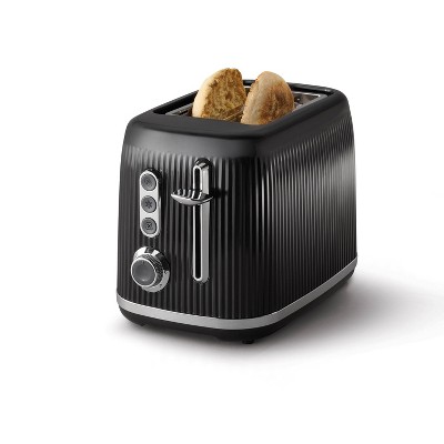 Oster 2 Slice Black Toaster with Extra-Wide Slots in Brushed Stainless Steel