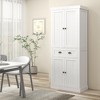 HOMCOM 72" Farmhouse Kitchen Pantry Cabinet, Freestanding Tall Storage Cabinet with Doors, Adjustable Shelves and Drawer, Distressed White - 2 of 4