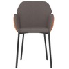 vidaXL Dining Chairs, 2 Pcs, Dark Gray Fabric and Faux Leather - 4 of 4
