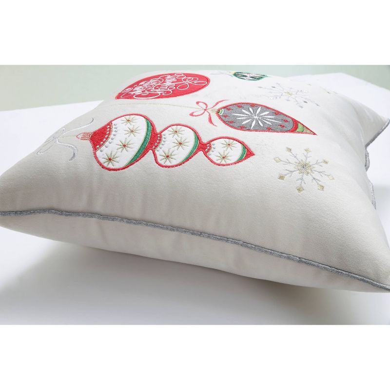 16.5&#34;x16.5&#34; Indoor Christmas &#39;Velvet Ornaments&#39; Multi Square Throw Pillow  - Pillow Perfect, 4 of 8