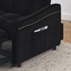 47" Velvet Loveseat Bed with Pull-Out Bed & USB Charging - 3 of 4