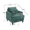 Deja Wood Frame Chenille Accent Chair, Modern Armchair for Living Room - Maison Boucle - 4 of 4