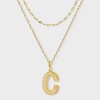 14K Gold Dipped Cubic Zirconia Duo Initial Multi-Strand Necklace - A New Day™ Gold - 2 of 4
