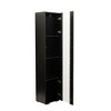4-tier Tall Storage Cabinet Freestanding Narrow Slim Side Cabinet With Aluminum Strip Lamp for Living Room Bedroom - 4 of 4