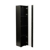 4-tier Tall Storage Cabinet Freestanding Narrow Slim Side Cabinet With Aluminum Strip Lamp for Living Room Bedroom - image 4 of 4