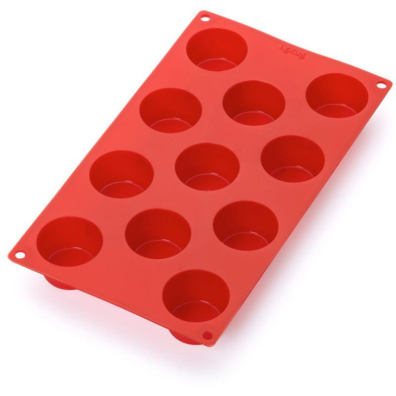 Lekue Silicone 11 Cavity Mini Muffin Baking Mold, Red, 1 of 2