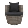 3pc Amelia Outdoor Conversation Set: Weather-Resistant Wicker, Aluminum Frame - Alaterre Furniture - 3 of 4