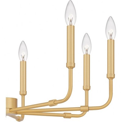 Aged Brass 8-Light Candle Chandelier with Steel Frame