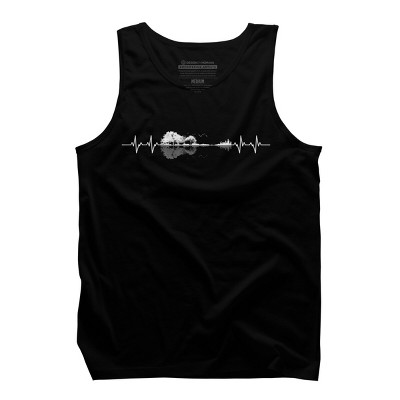 Men's Design By Humans Nature Guitar Heart Beat By Maryedenoa Tank Top